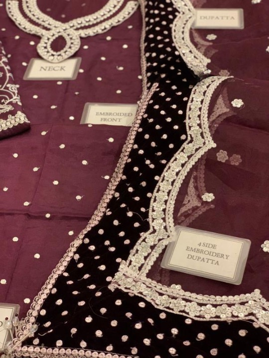 JAZMIN EMBROIDERED RAW SILK FORMALS - 3 PC UNSTITCHED