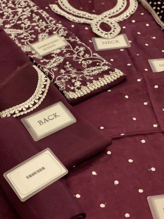 JAZMIN EMBROIDERED RAW SILK FORMALS - 3 PC UNSTITCHED