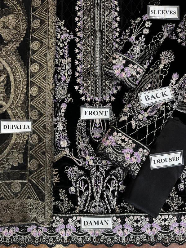 RAMSHA LUXURY EMBROIDERED VELVET - 3 PC UNSTITCHED