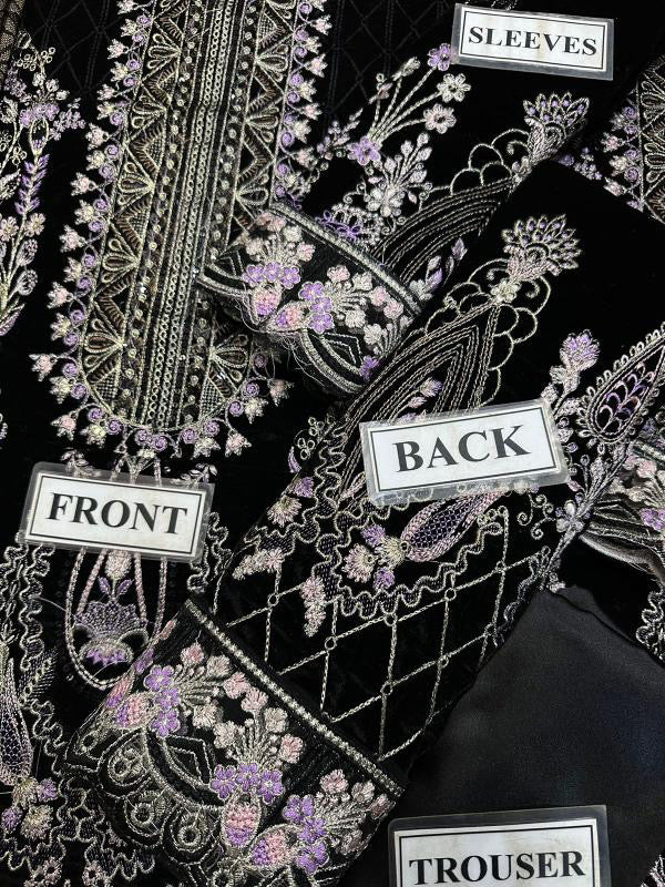 RAMSHA LUXURY EMBROIDERED VELVET - 3 PC UNSTITCHED