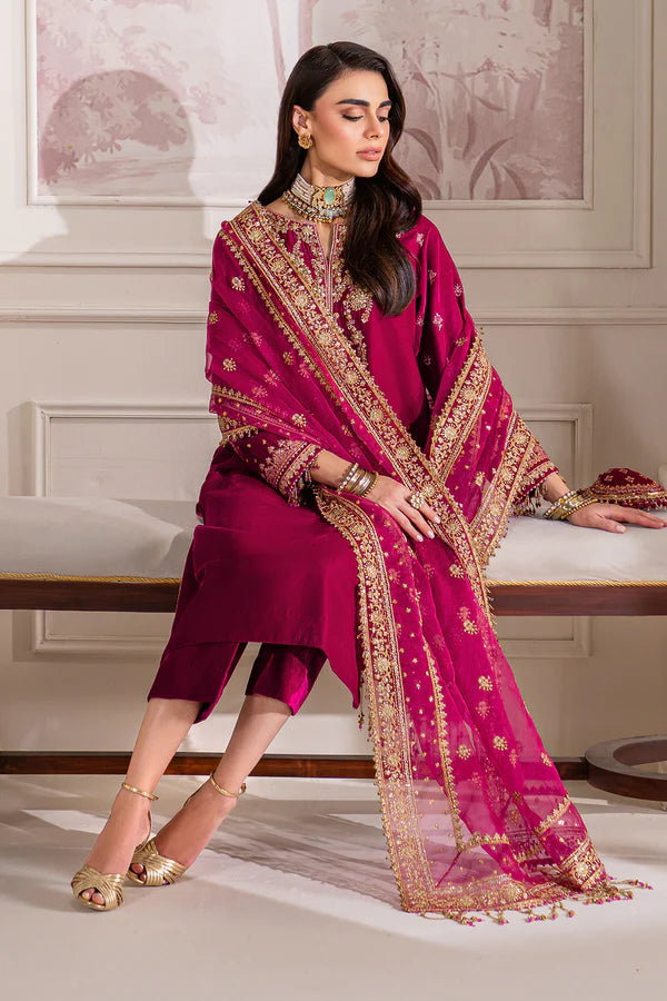 BAROQUE LUXURY EMBROIDERED VELVET - 3 PC UNSTITCHED