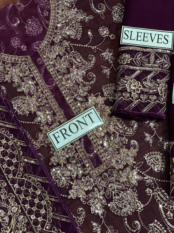 ASIM JOFA EMBROIDERED CHIFFON - 3 PC UNSTITCHED