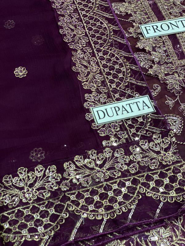 ASIM JOFA EMBROIDERED CHIFFON - 3 PC UNSTITCHED