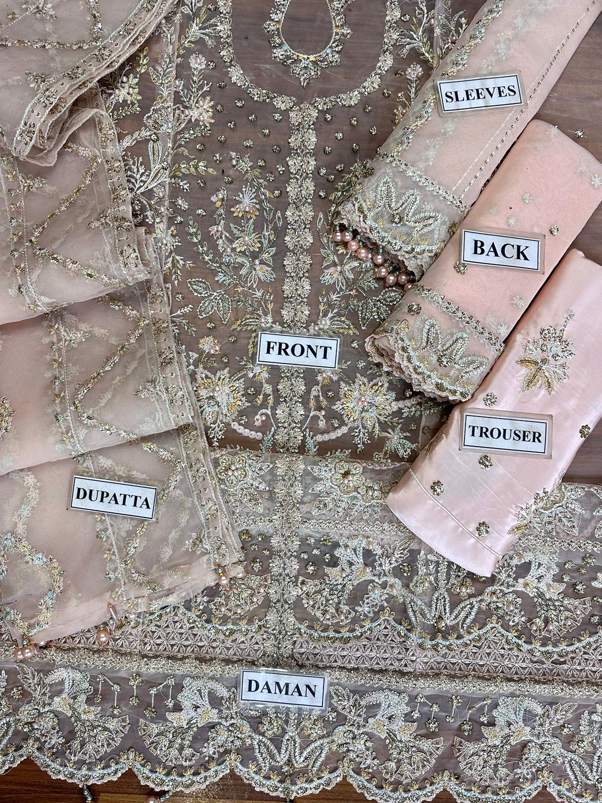 AFROZEH LUXURY WEDDING EMBROIDERED ORGANZA- 3 PC UNSTITCHED
