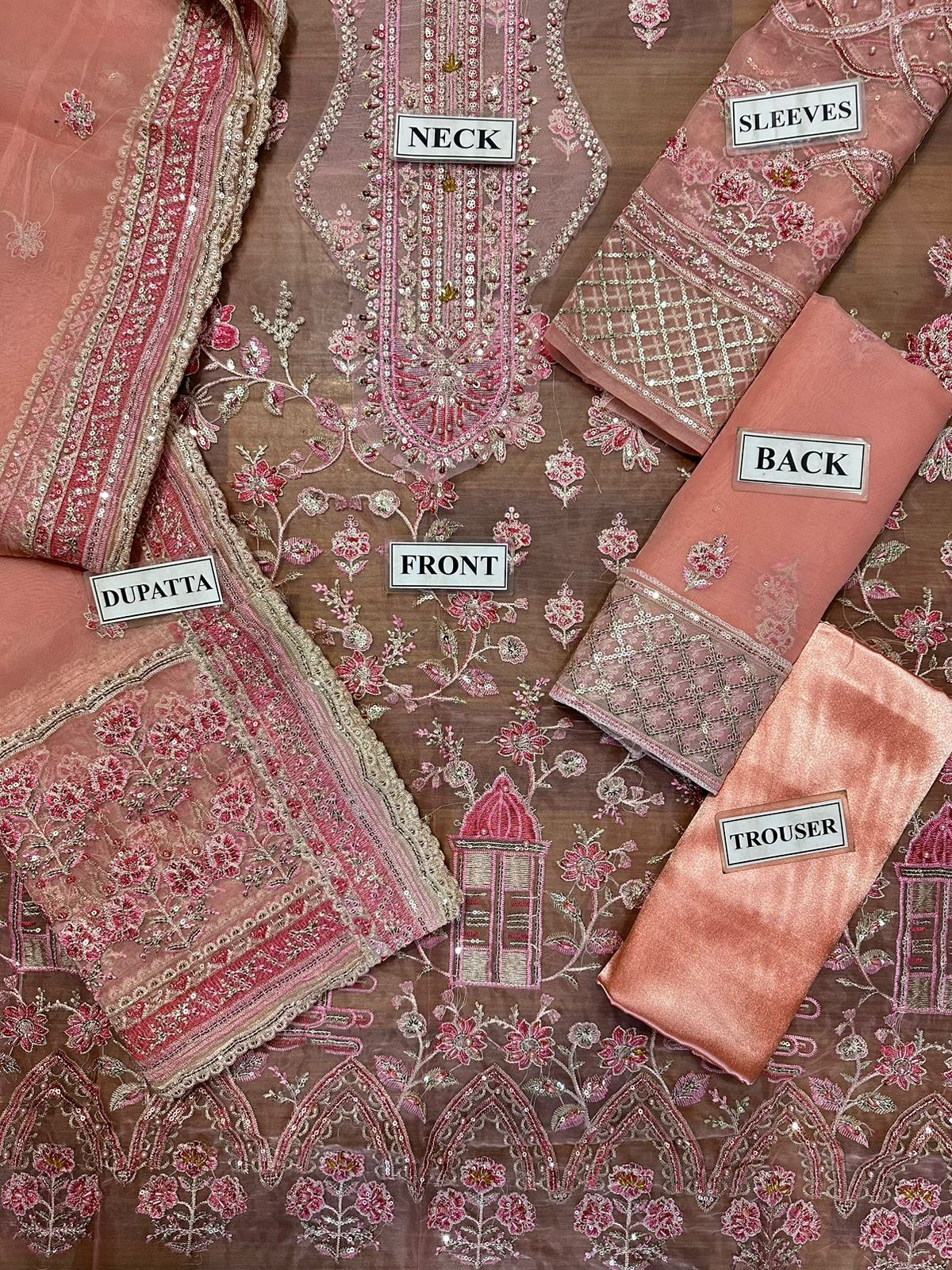 AKBAR ASLAM LUXURY WEDDING EMBROIDERED ORGANZA - 3 PC UNSTITCHED