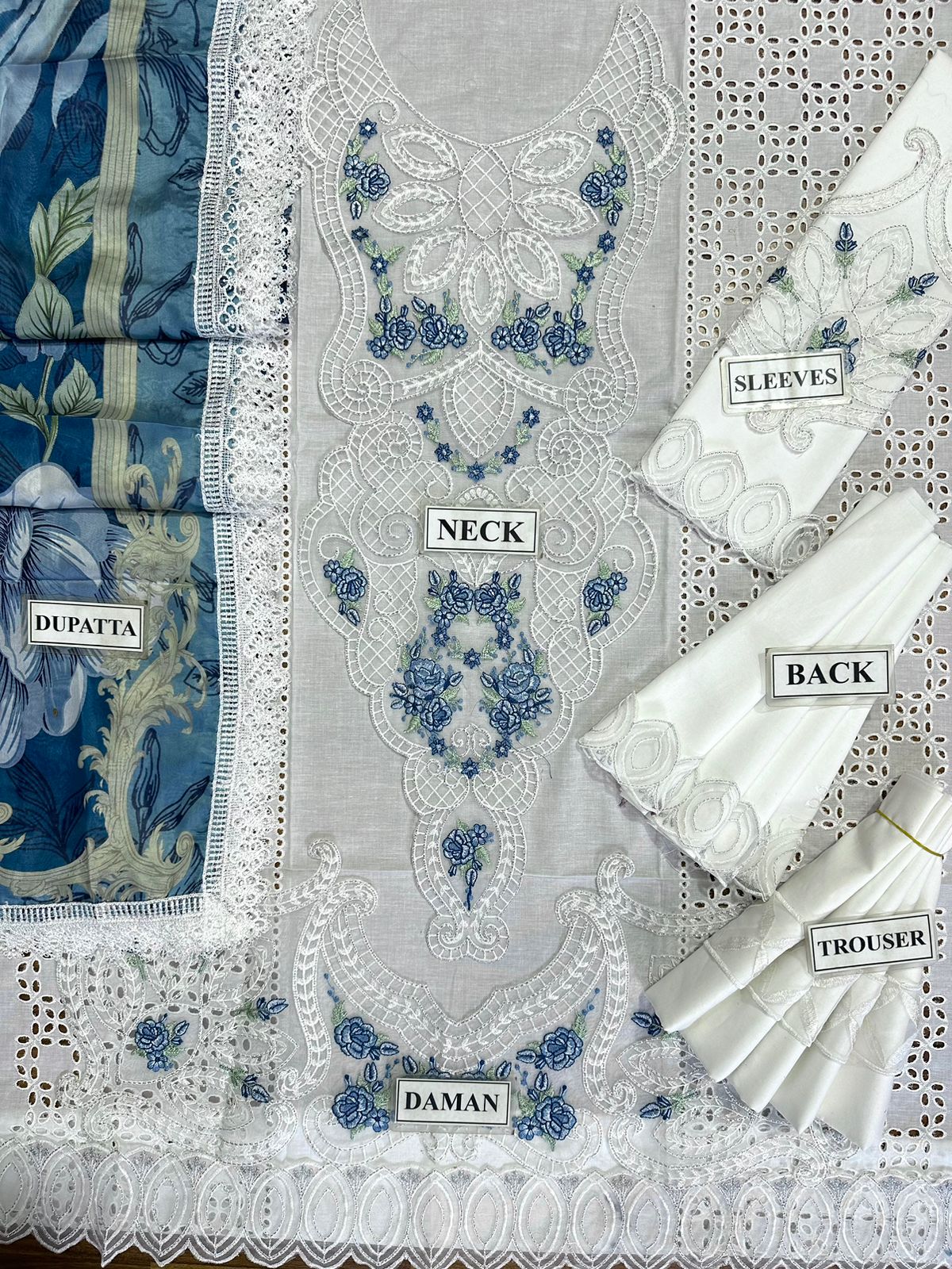 ADNAN LIBAS LUXURY CHIKANKARI EMBROIDERED LAWN - 3 PC UNSTITCHED