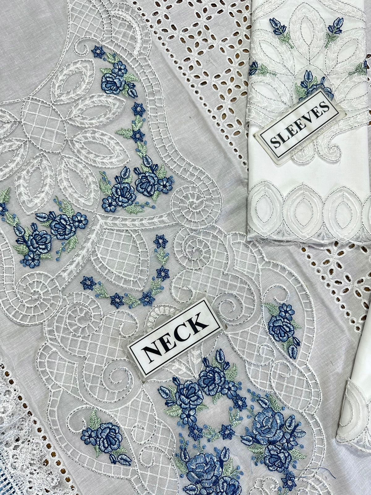 ADNAN LIBAS LUXURY CHIKANKARI EMBROIDERED LAWN - 3 PC UNSTITCHED