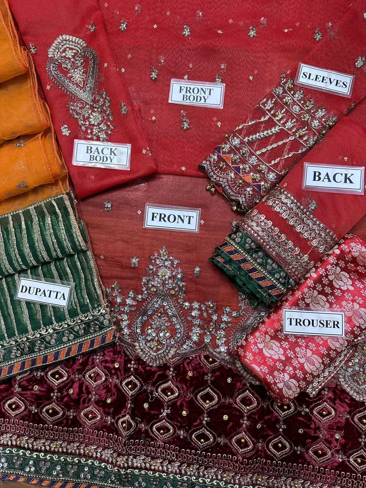 MARIA B LUXURY EMBROIDERED KHADDI NET - 3 PC UNSTITCHED