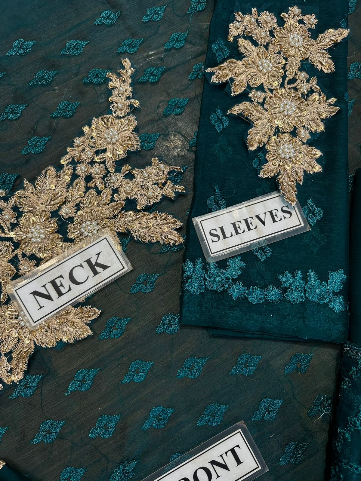 AZURE LUXURY EMBROIDERED CHIFFON - 3 PC UNSTITCHED