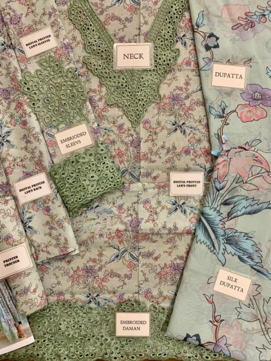IZNIK LUXURY EMBROIDERED LAWN - 3 PC UNSTITCHED