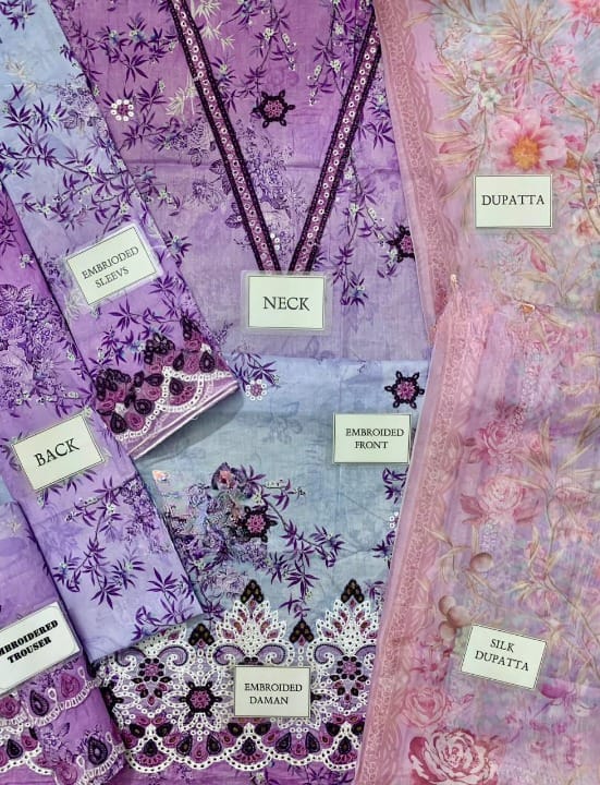 IMAGE LUXURY PRINTED EMBROIDERED CHIKANKARI LAWN 3 PC UNSTITCHED