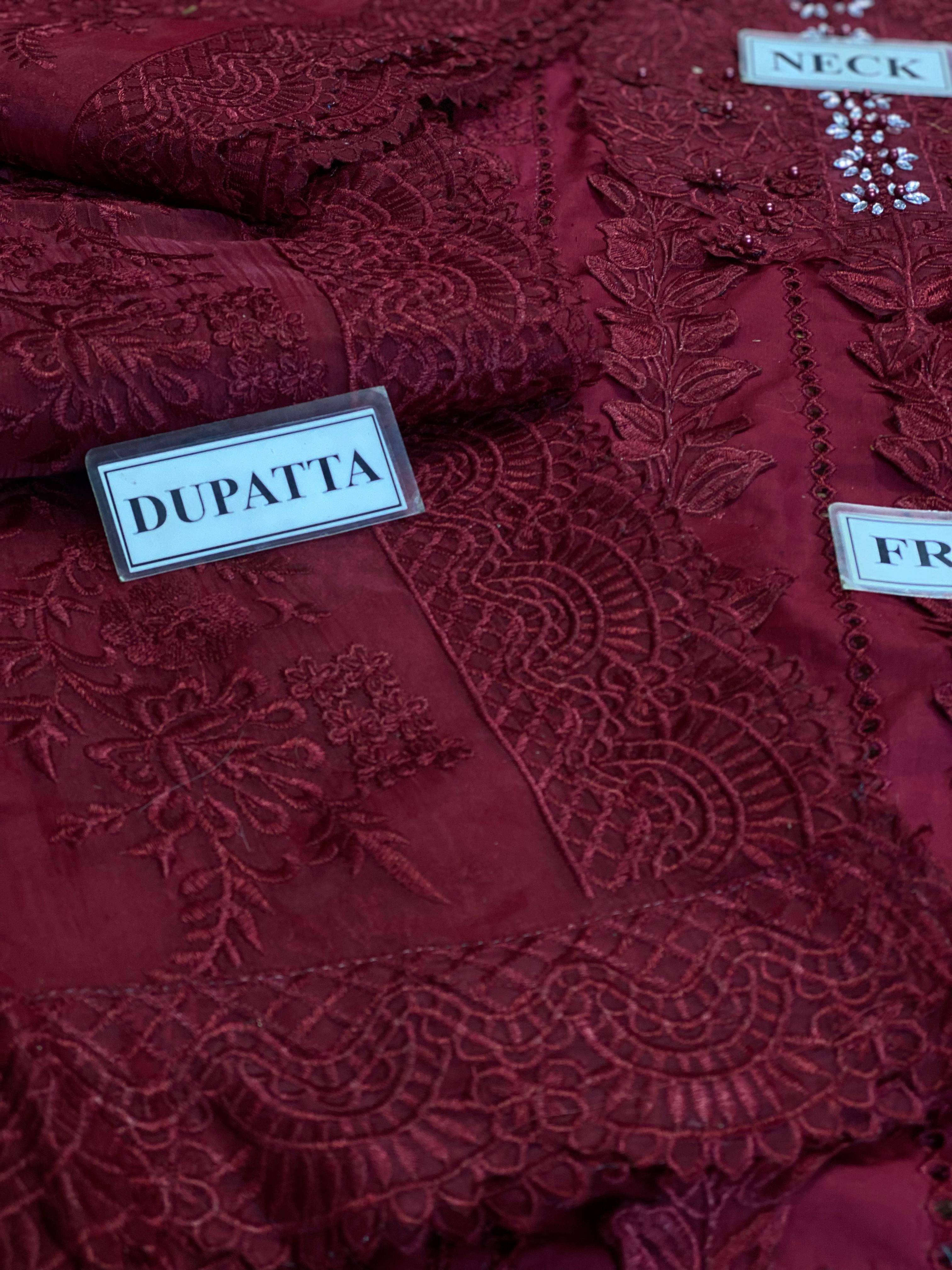 MARIA B LUXURY EMBROIDERED CUTWORK LAWN - 3 PC UNSTITCHED