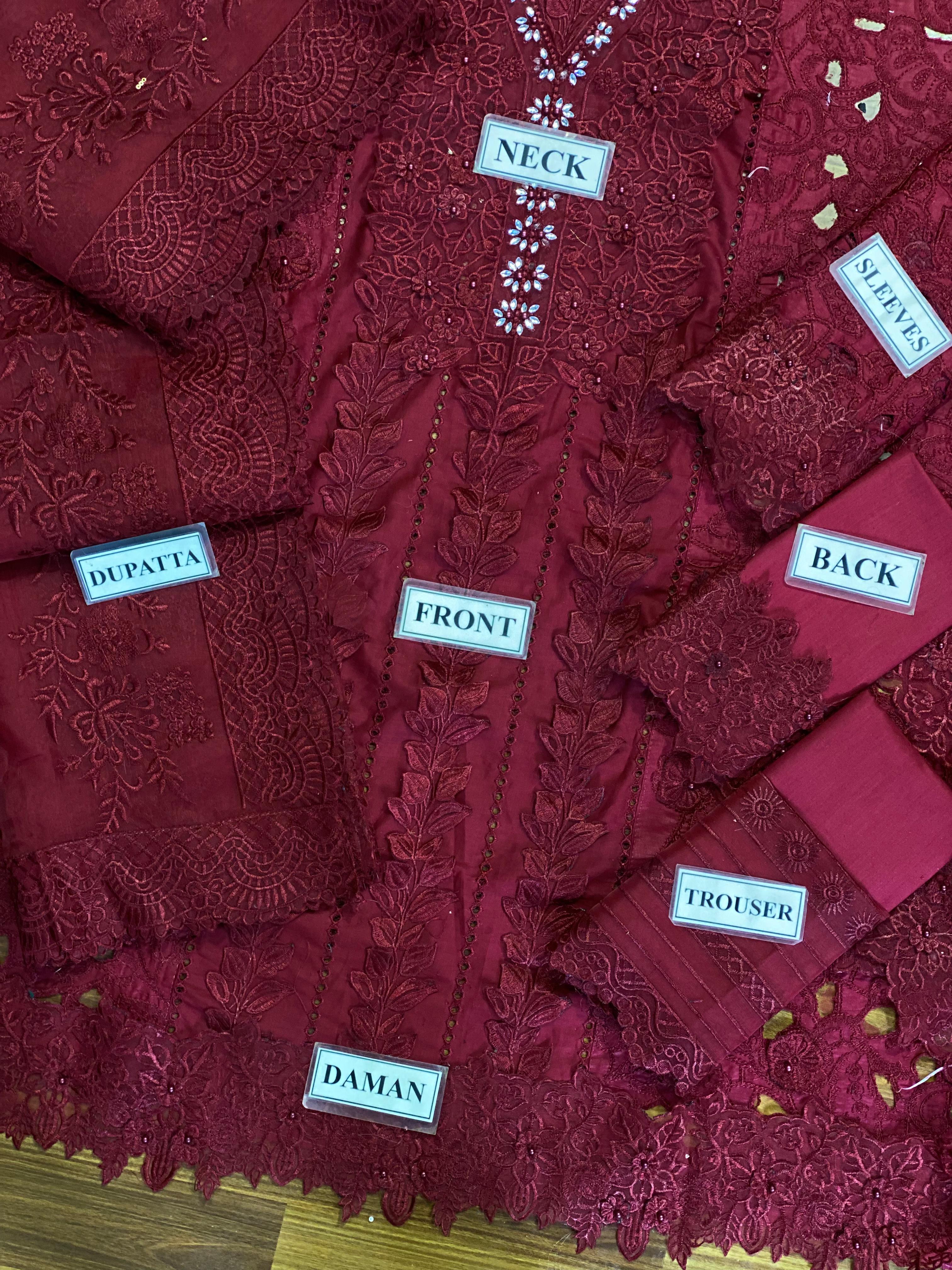 MARIA B LUXURY EMBROIDERED CUTWORK LAWN - 3 PC UNSTITCHED