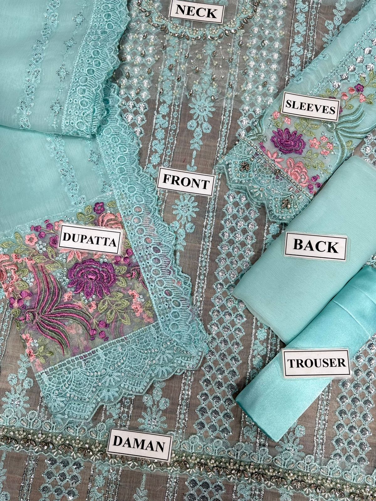 MARIA B LUXURY EMBROIDERED CHIFFON - 3 PC UNSTITCHED