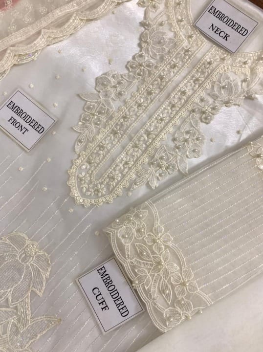 BAROQUE LUXURY EMBROIDERED ORGANZA - 3 PC UNSTITCHED