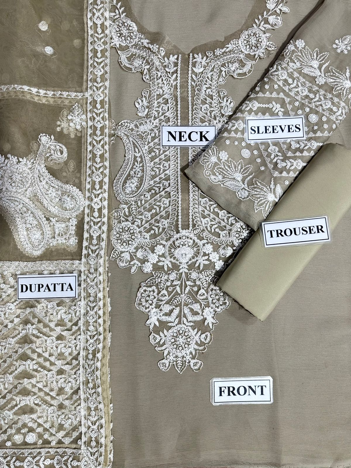 BAROQUE LUXURY EMBROIDERED SEMI PURE CHIFFON - 3 PC UNSTITCHED