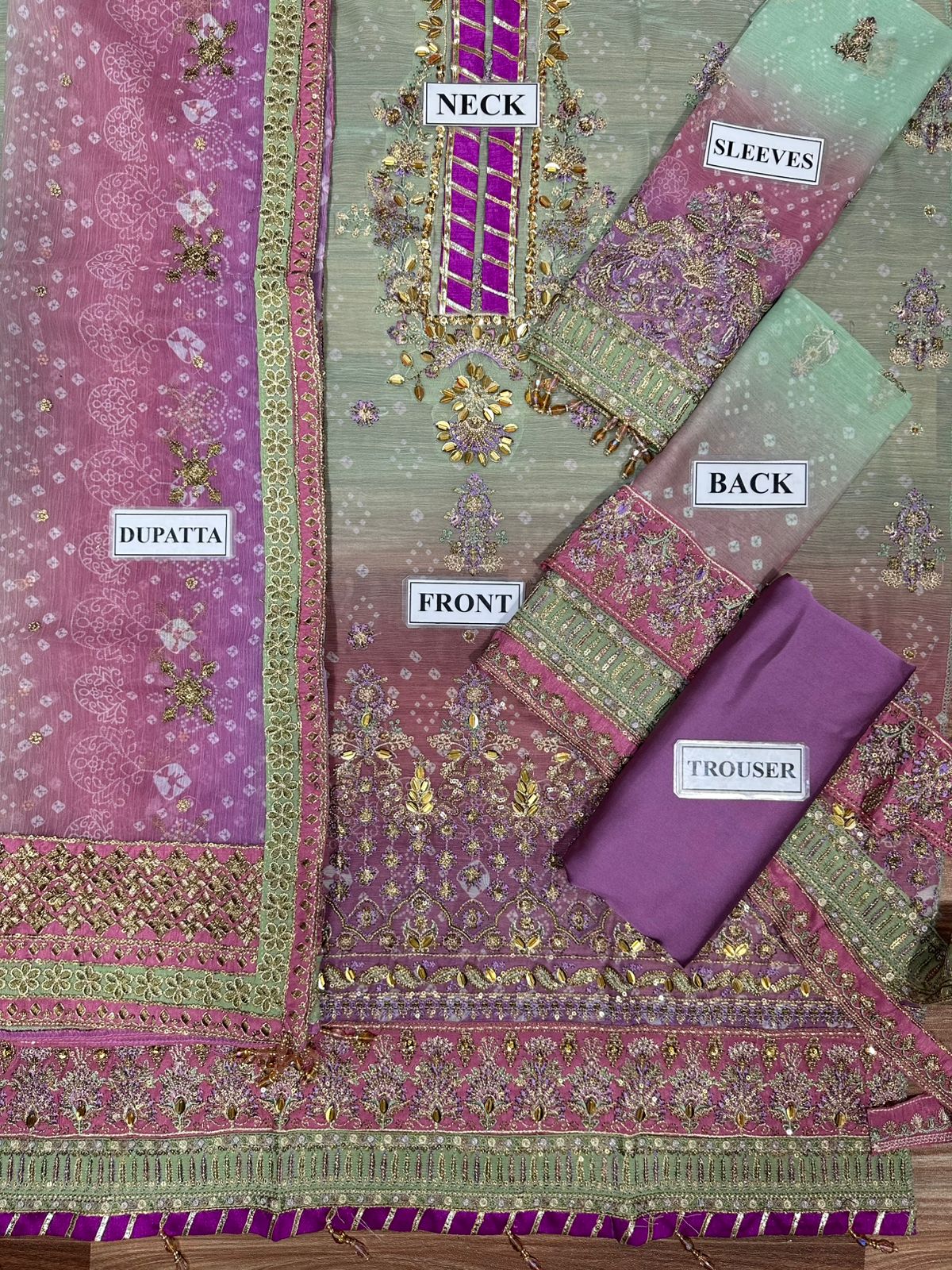 BAROQUE LUXURY EMBROIDERED HANDWORK CHIFFON - 3 PC UNSTITCHED