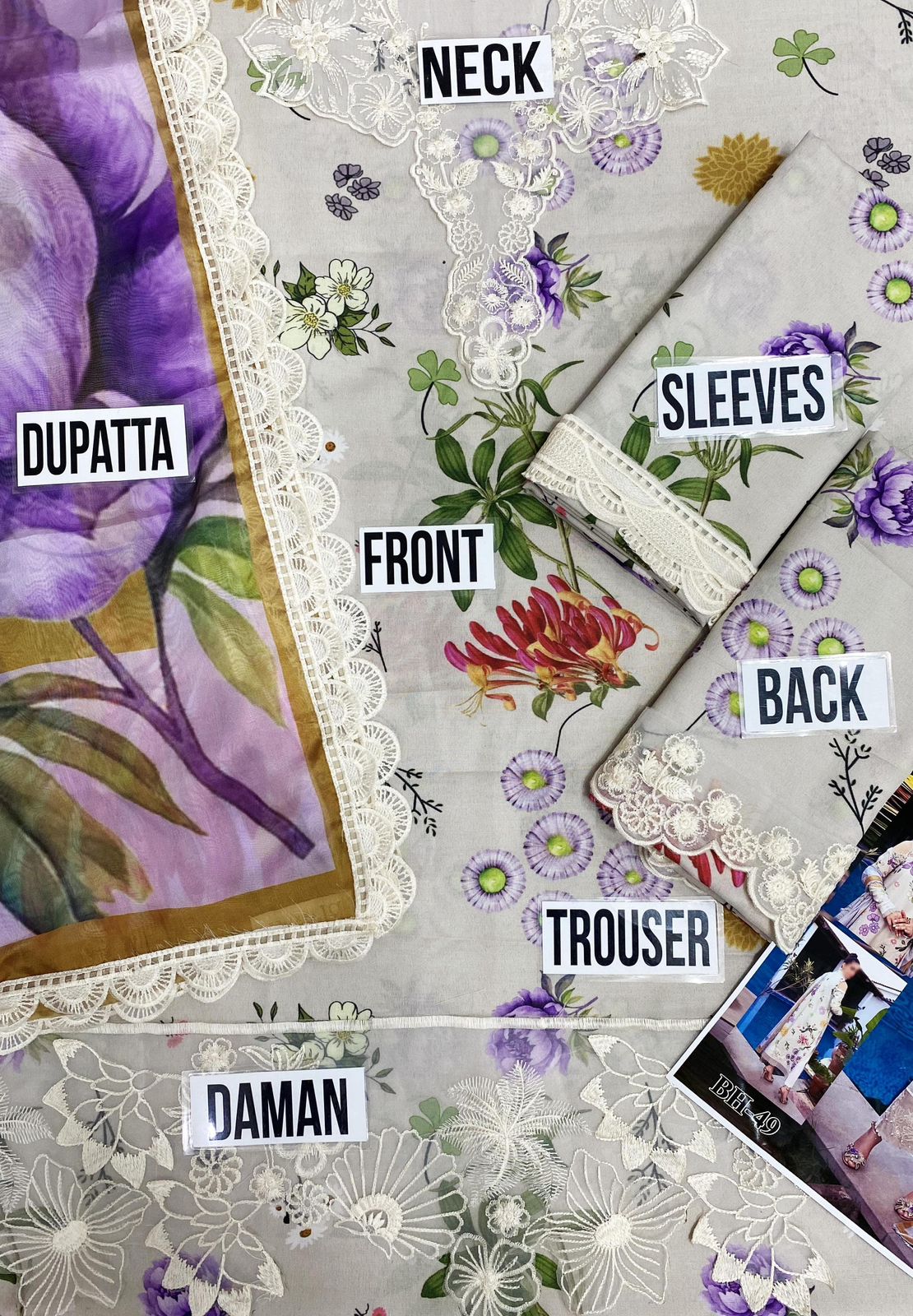 ASIFA NABEEL EMBROIDERED SWISS LAWN - 3 PC UNSTITCHED