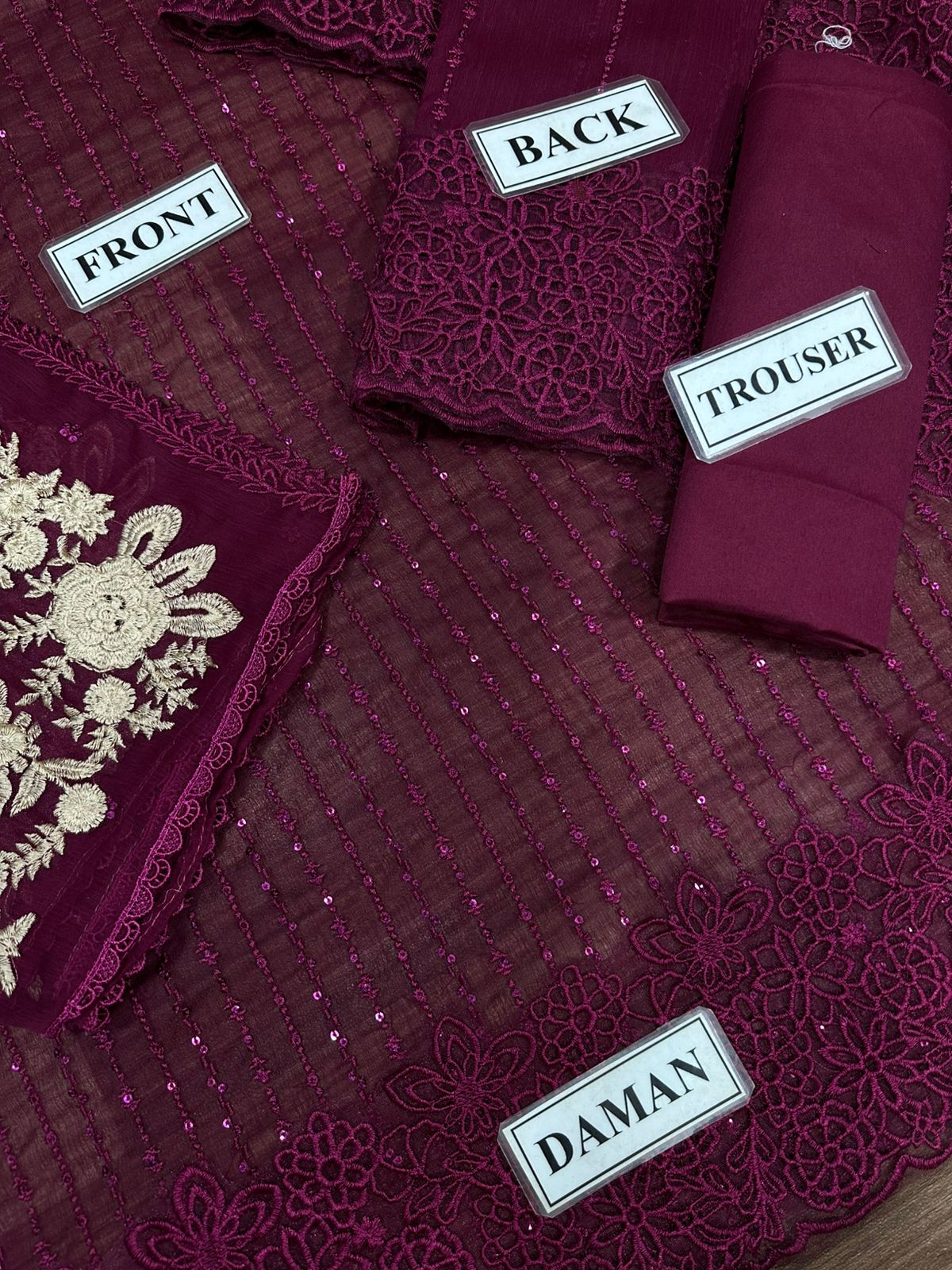 AZURE LUXURY WEDDING EMBROIDERED CHIFFON - 3 PC UNSTITCHED