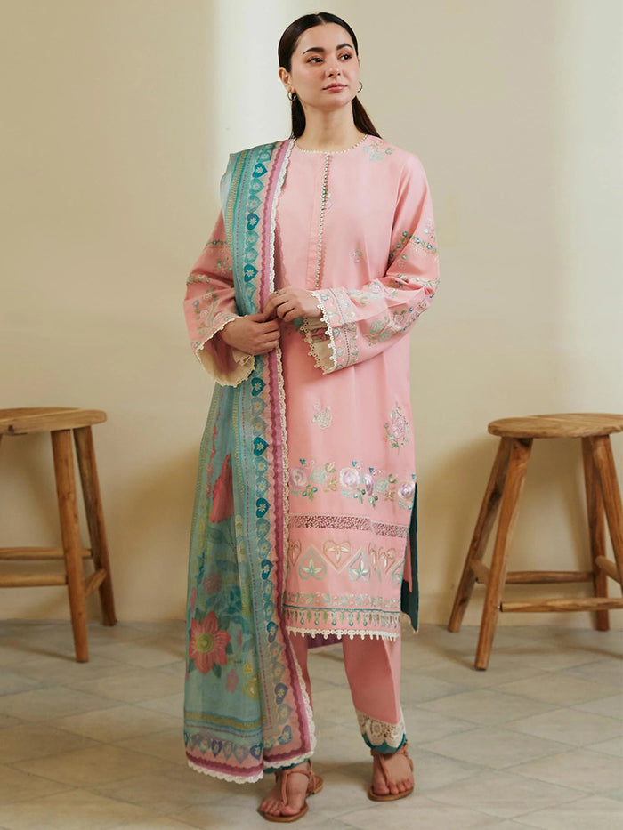ZARA SHAHJAHAN EMBROIDERED COTTON - 3 PC UNSTITCHED