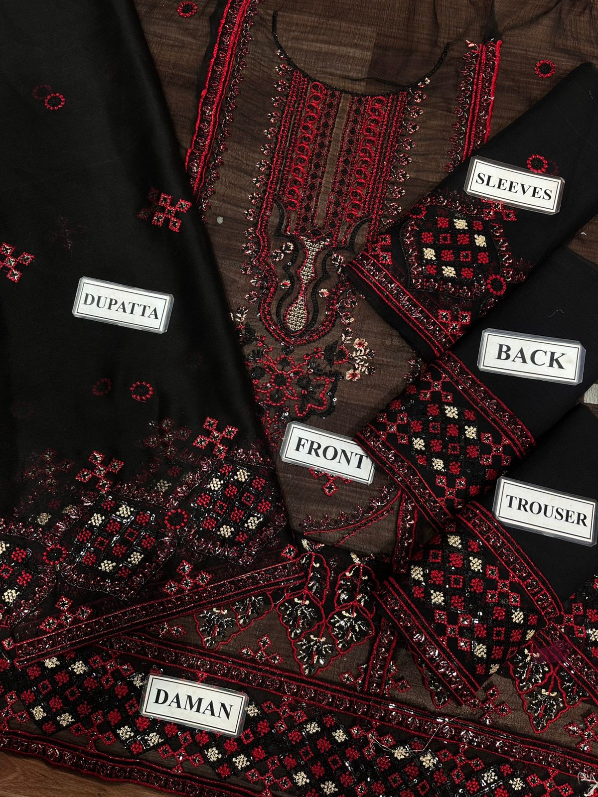 NOORMA KAMAL LUXURY EMBROIDERED CHIFFON - 3 PC UNSTITCHED