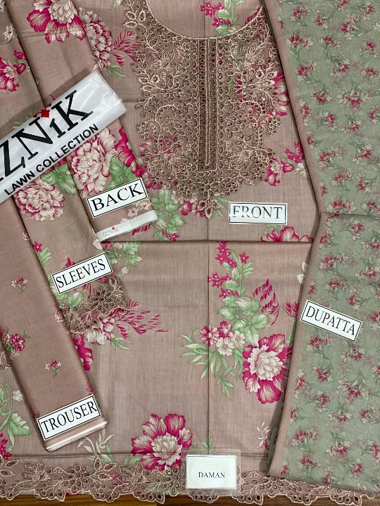 IZNIK FORMALS PRINTED EMBROIDERED LAWN - 3 PC UNSTITCHED
