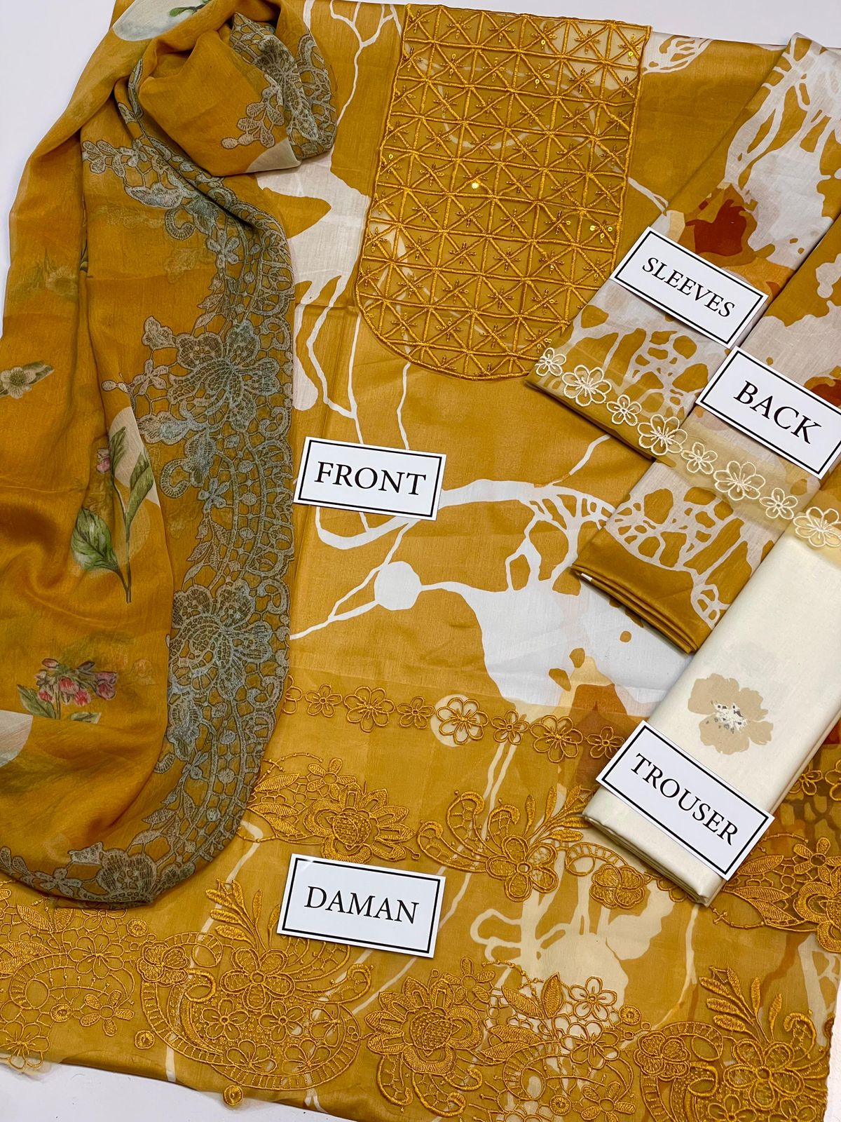 ASIFA NABEEL PRINTED EMBROIDERED LAWN - 3 PC UNSTITCHED