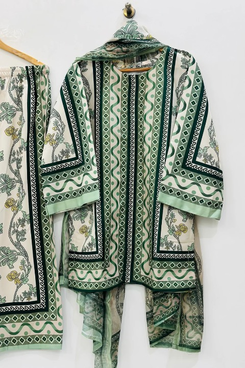 HOORAIN’S PRET DIGITAL PRINTED RAW SILK - 3 PC STITCHED