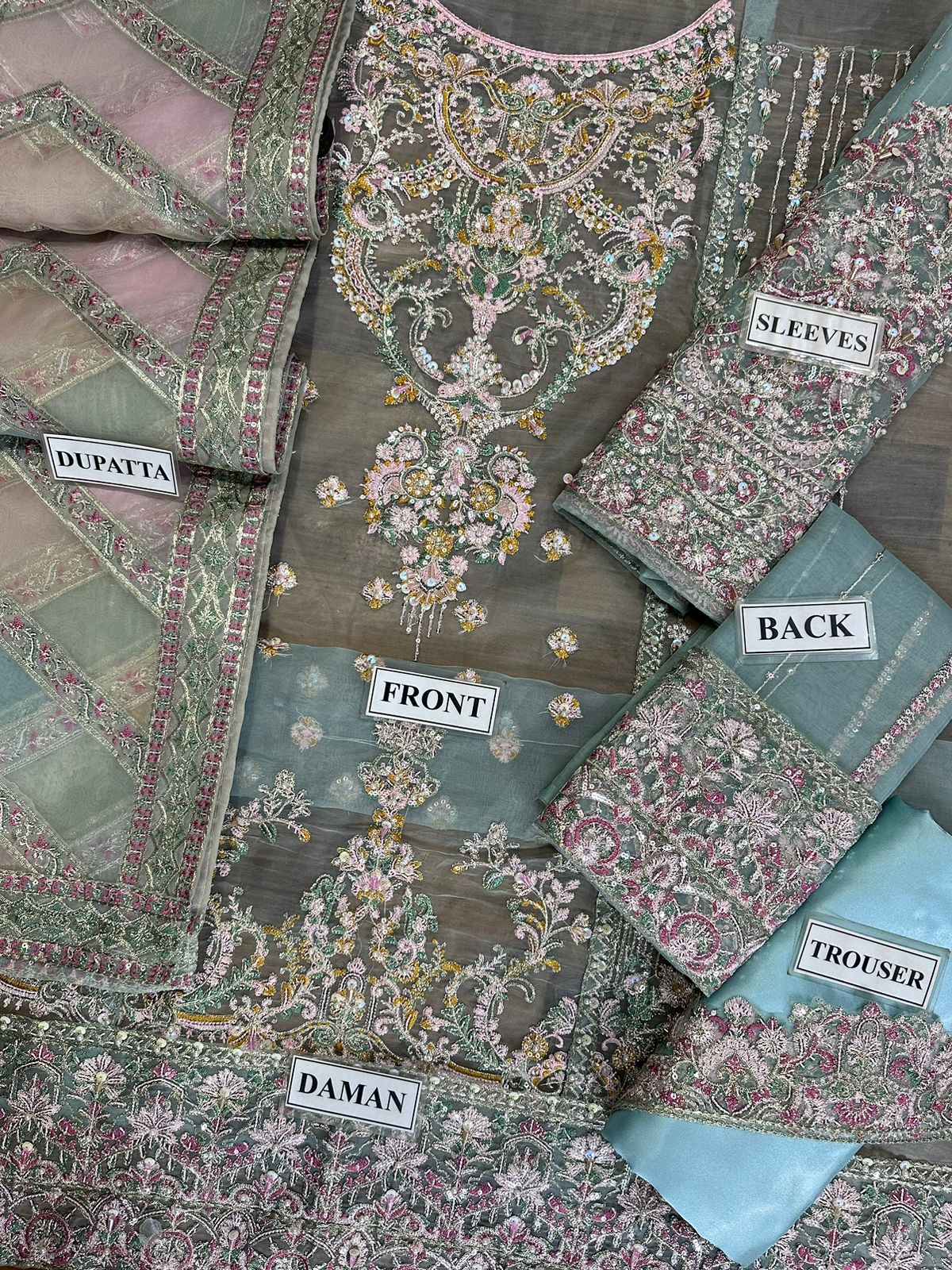 KANWAL MALIK MAAHI FESTIVE EMBROIDERED ORGANZA - 3 PC UNSTITCHED