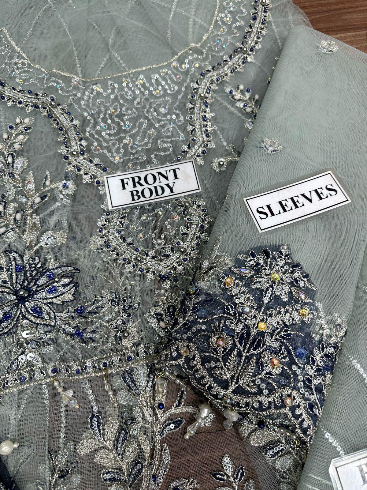 ELESHIA WEDDING EMBROIDERED NET MAXI - 3 PC UNSTITCHED