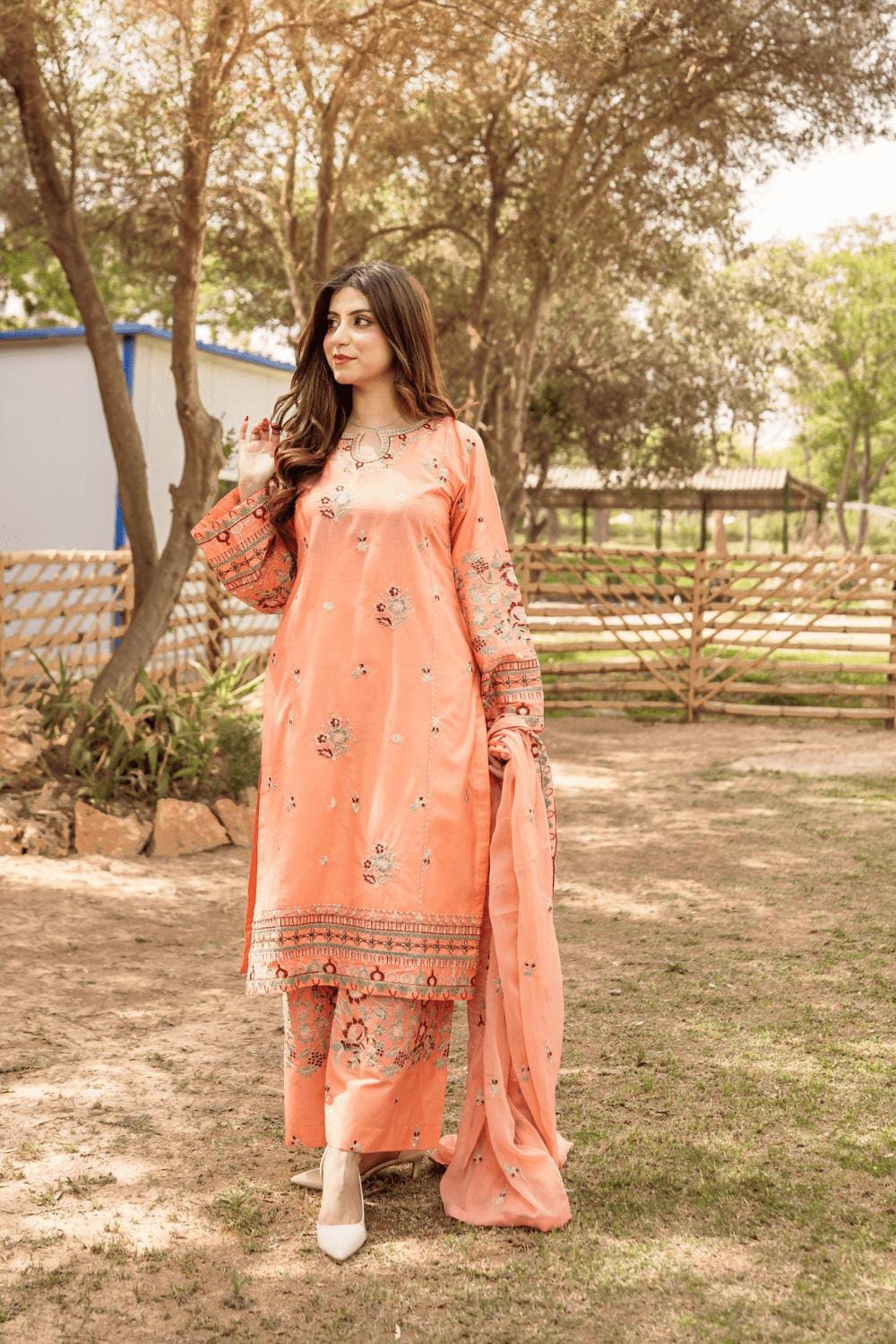 HOORAINS PRET EMBROIDERED COTTON - 3 PC STITCHED