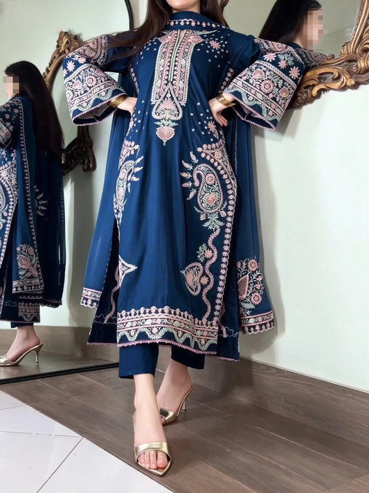 HUSSAIN REHAR EMBROIDERED LAWN - 3 PC UNSTITCHED