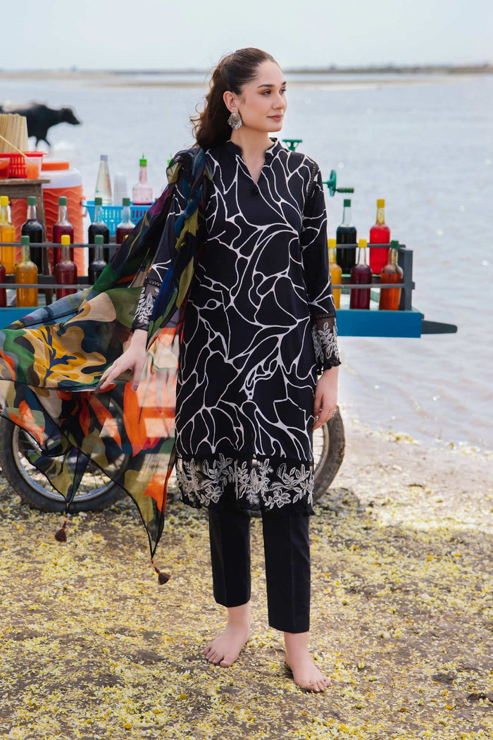 MARIA B LUXURY PRINTED EMBROIDERED LAWN - 3 PC UNSTITCHED