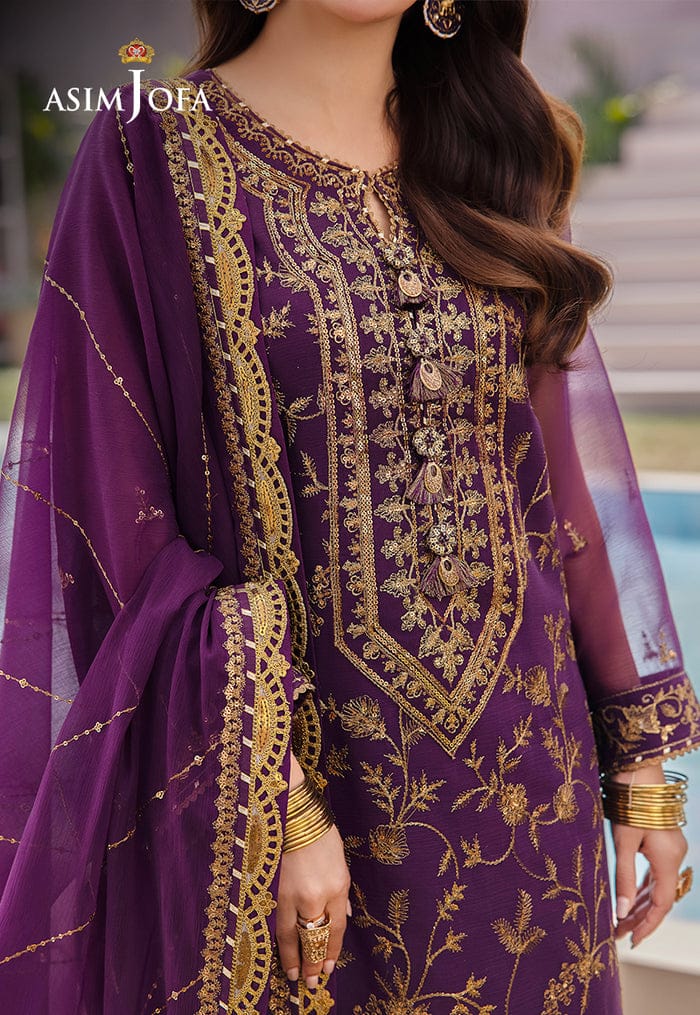 ASIM JOFA LUXURY EMBROIDERED CHIFFON - 3 PC UNSTITCHED