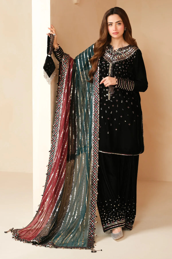 JAZMIN EMBROIDERED VELVET - 3 PC UNSTITCHED