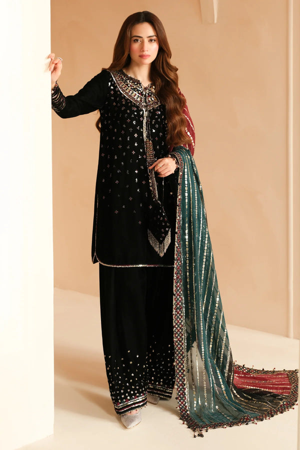 JAZMIN EMBROIDERED VELVET - 3 PC UNSTITCHED