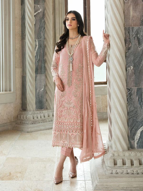 GULAAL LUXURY WEDDING EMBROIDERED SEMI PURE CHIFFON - 3 PC UNSTITCHED