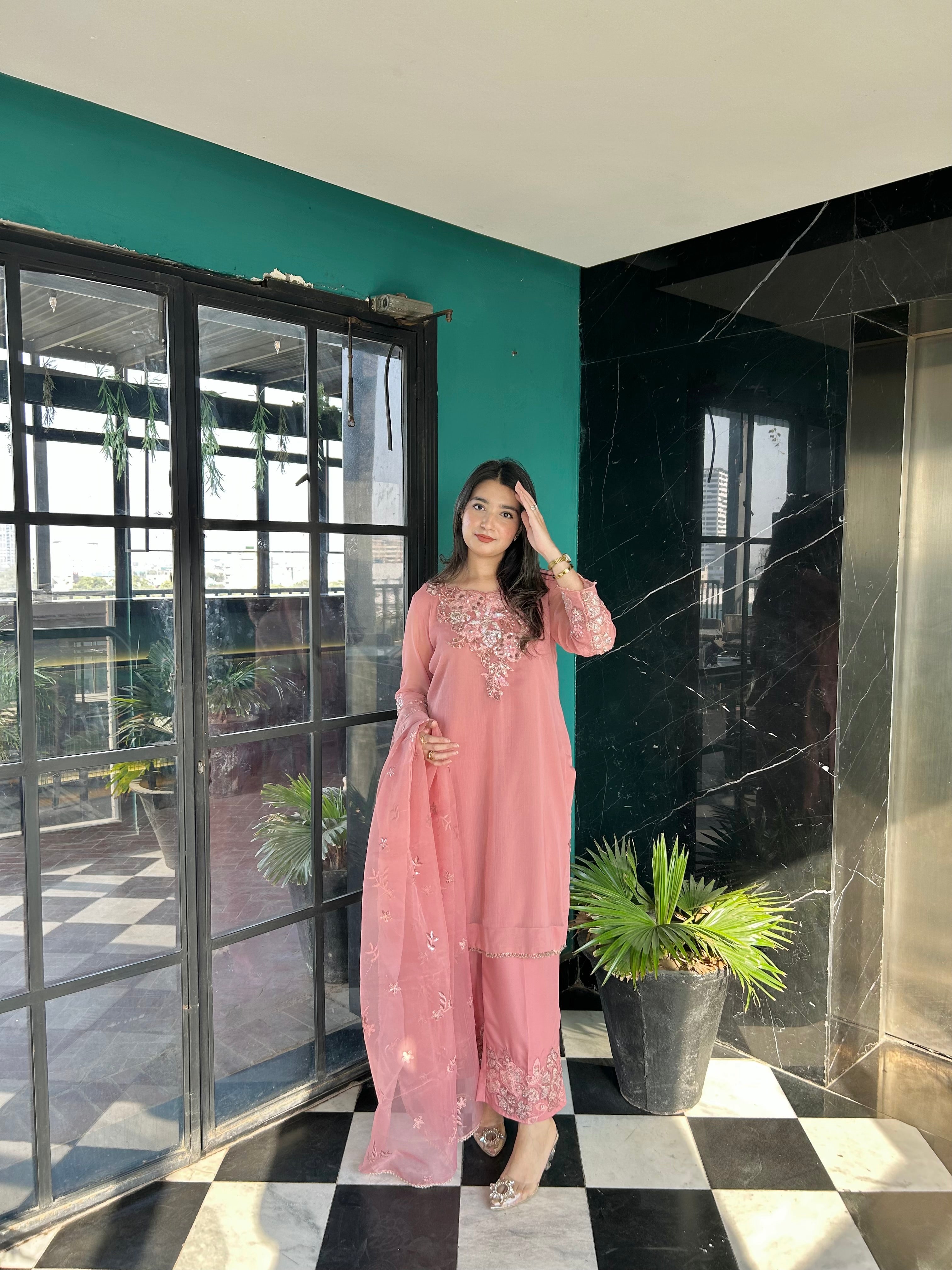 IZNIK EMBROIDERED CHIFFON - 3 PC UNSTITCHED