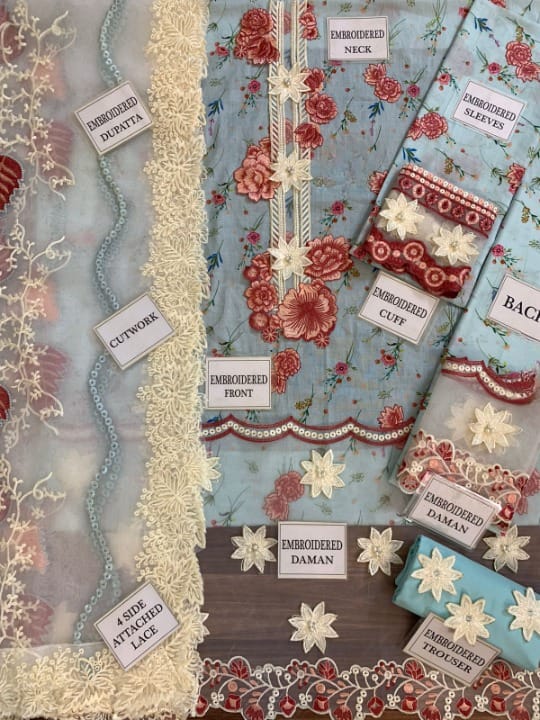 RANG RASIYA LUXURY EMBROIDERED LAWN - 3 PC UNSTITCHED