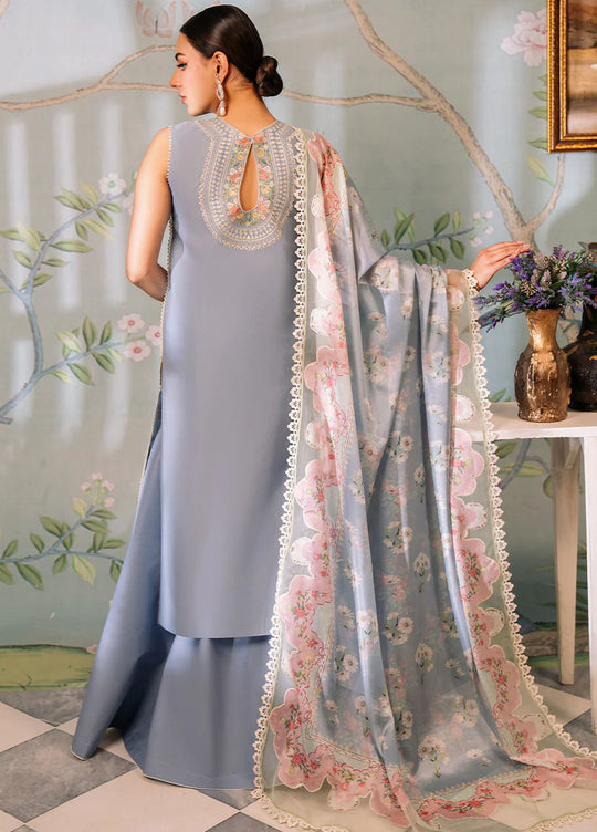 BIN ILYAS LUXURY EMBROIDERED LAWN - 3 PC UNSTITCHED