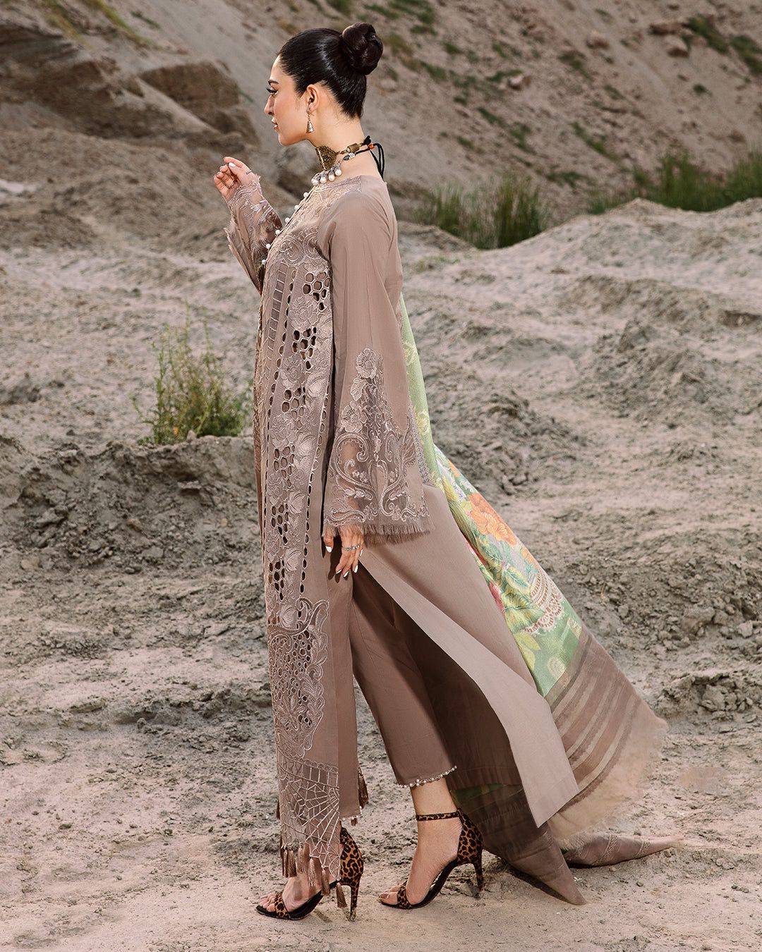 BIN ILYAS LUXURY FESTIVE CHIKANKARI EMBROIDERED LAWN - 3 PC UNSTITCHED