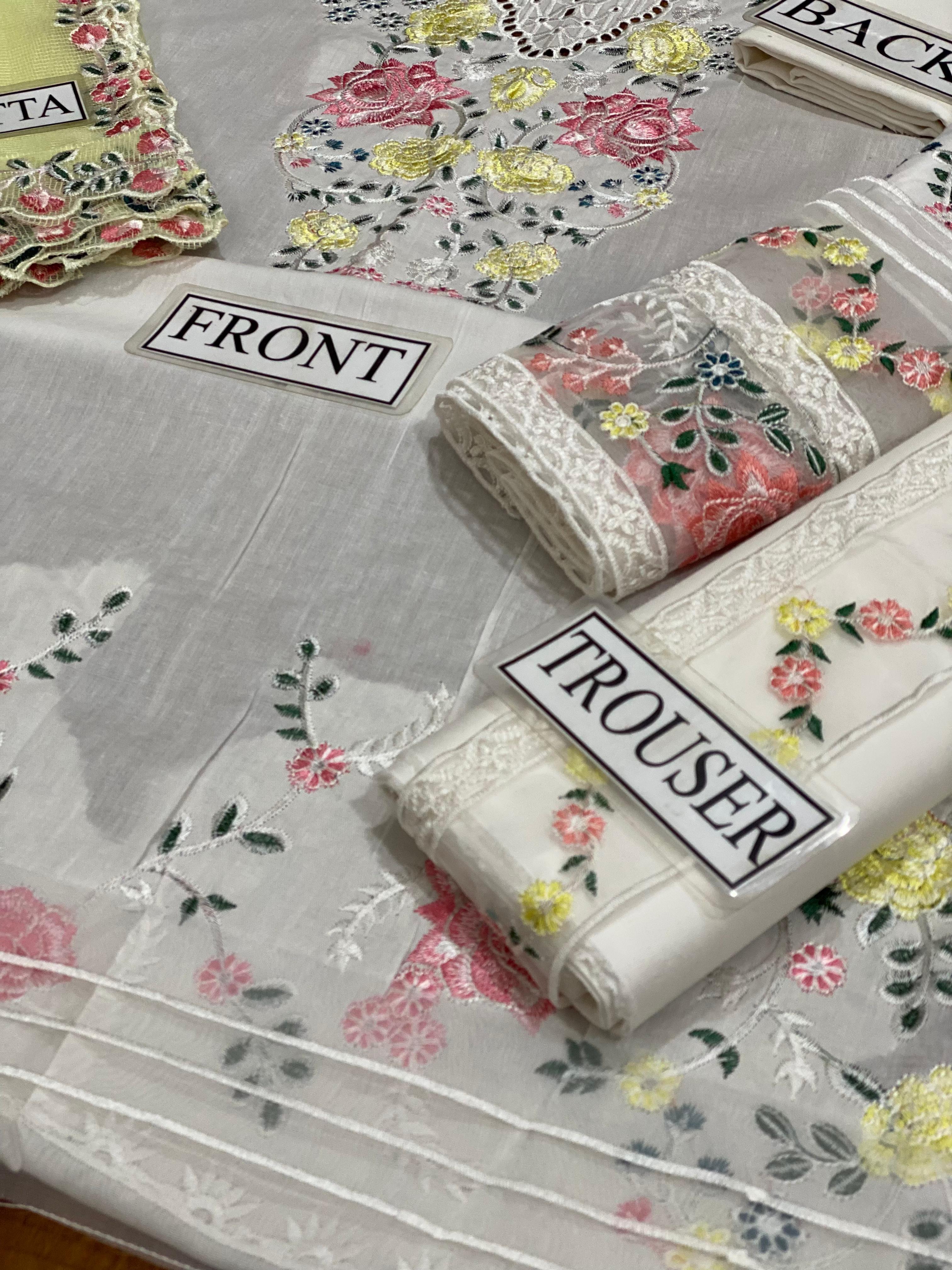 ZARA SHAHJAHAN LUXURY CHIKANKARI EMBROIDERED LAWN - 3 PC UNSTITCHED