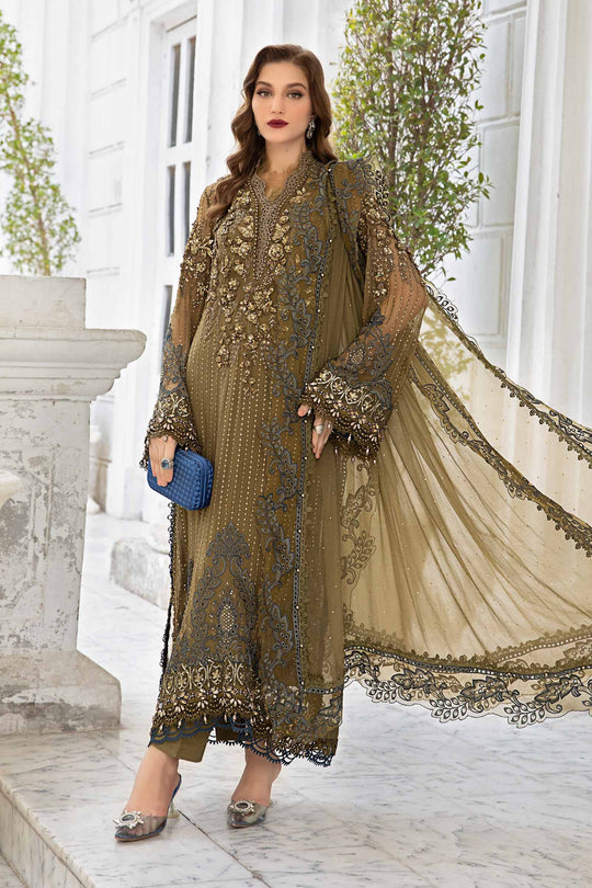 MARIA B LUXURY WEDDING EMBROIDERED CHIFFON - 3 PC UNSTITCHED Hoorain's Fashion MARIA B LUXURY WEDDING EMBROIDERED CHIFFON - 3 PC UNSTITCHED Hoorain's Fashion