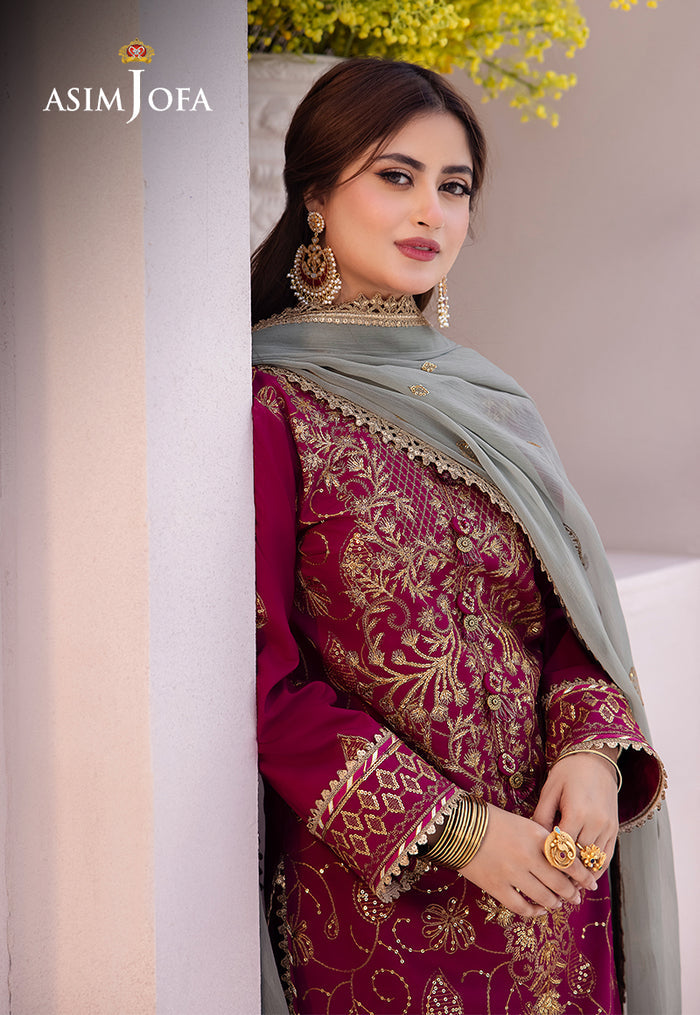ASIM JOFA LUXURY FORMALS EMBROIDERED CHIFFON - 3 PC UNSTITCHED