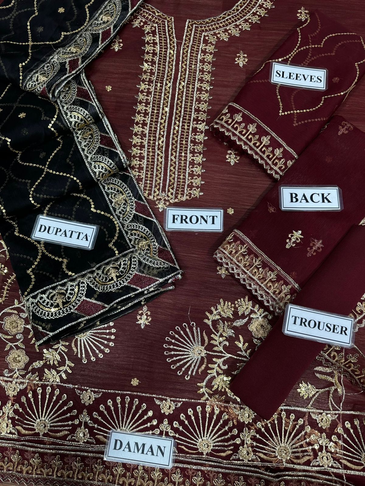 ASIM JOFA LUXURY WEDDING EMBROIDERED CHIFFON - 3 PC UNSTITCHED