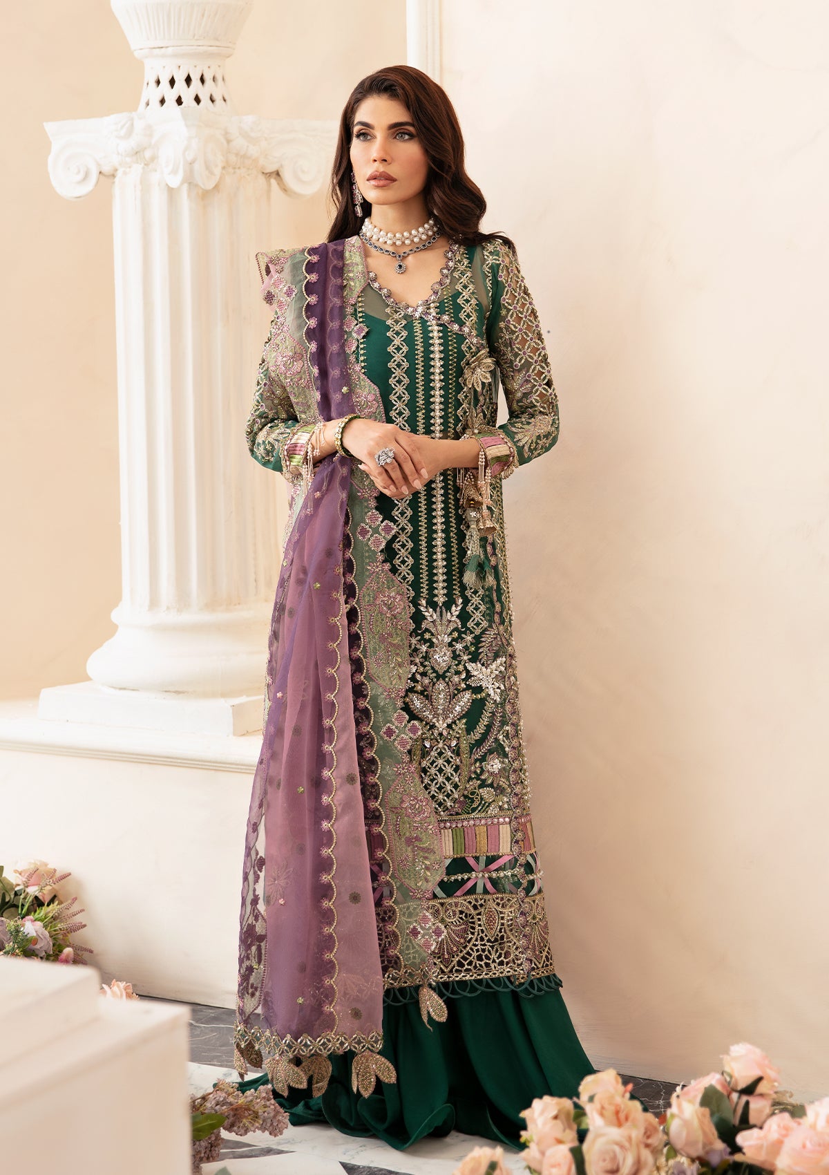 ELAF LUXURY EMBROIDERED ORGANZA - 3 PC UNSTITCHED