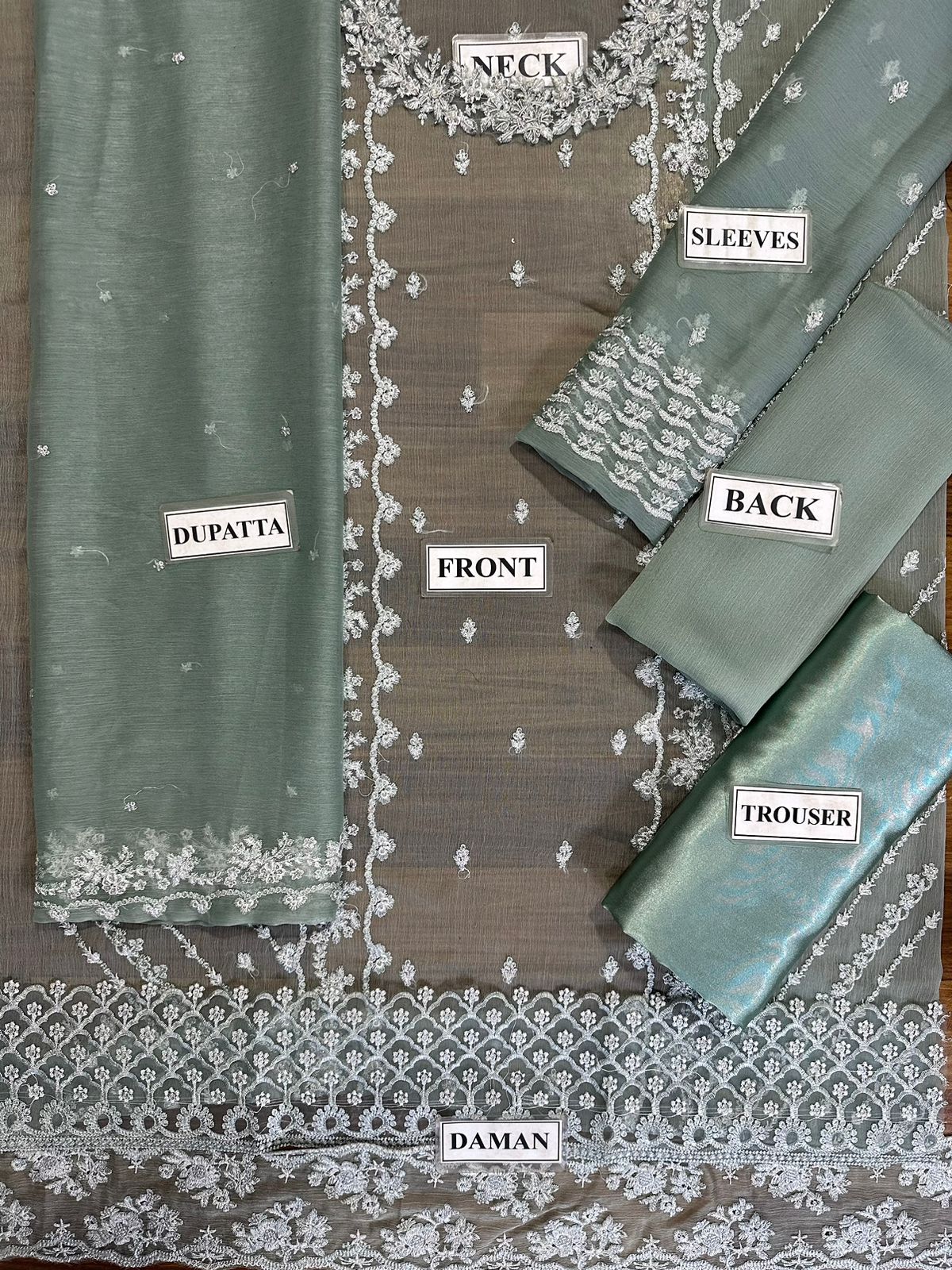 AZURE LUXURY EMBROIDERED CHIFFON - 3 PC UNSTITCHED