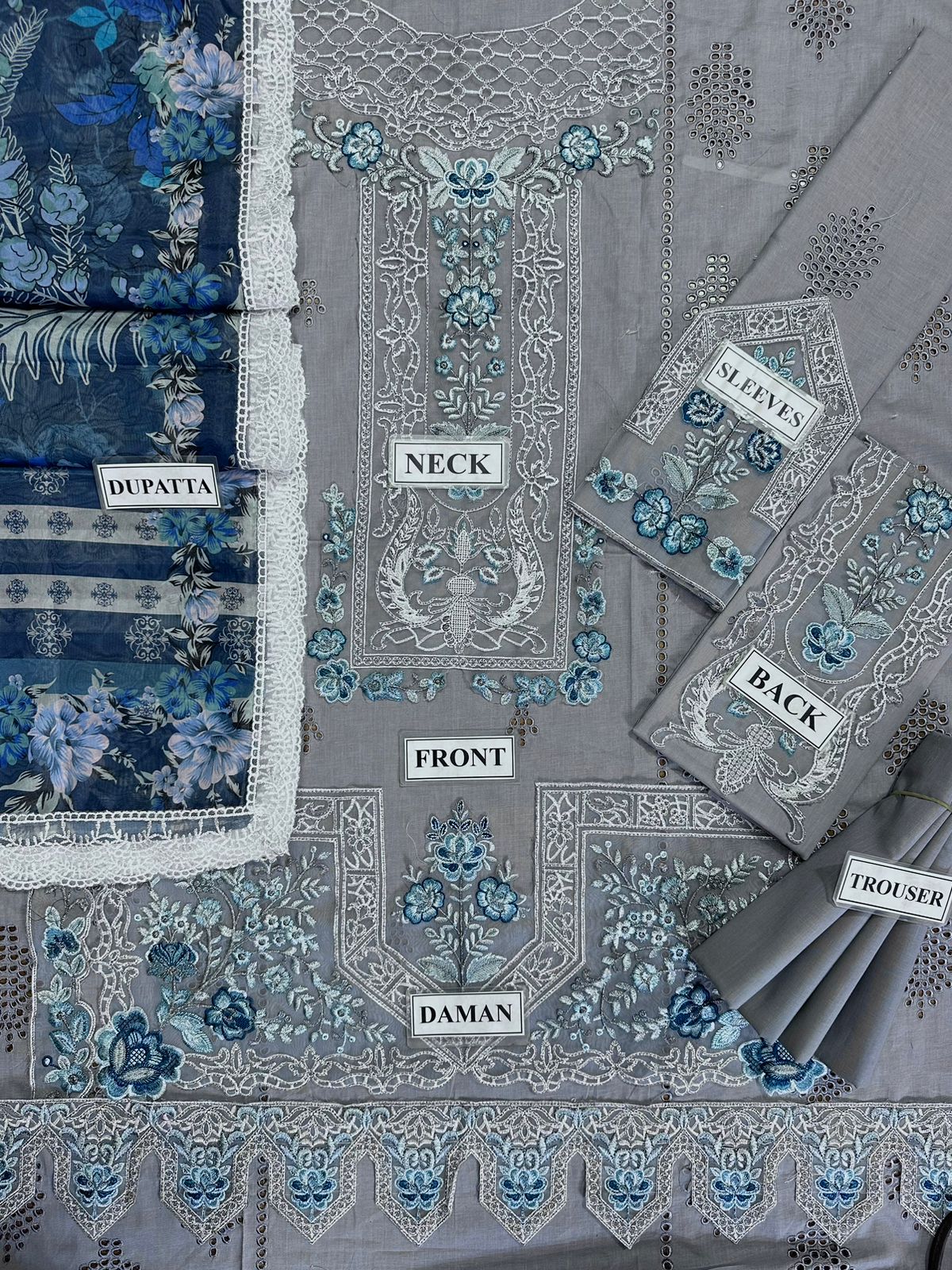 ADNAN LIBAS LUXURY CHIKANKARI EMBROIDERED LAWN - 3 PC UNSTITCHED