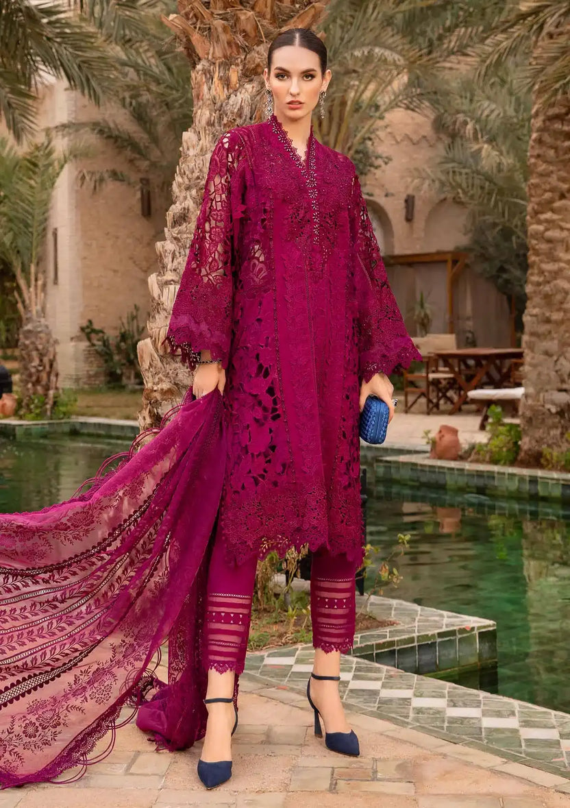 MARIA B LUXURY EMBROIDERED CUTWORK LAWN - 3 PC UNSTITCHED
