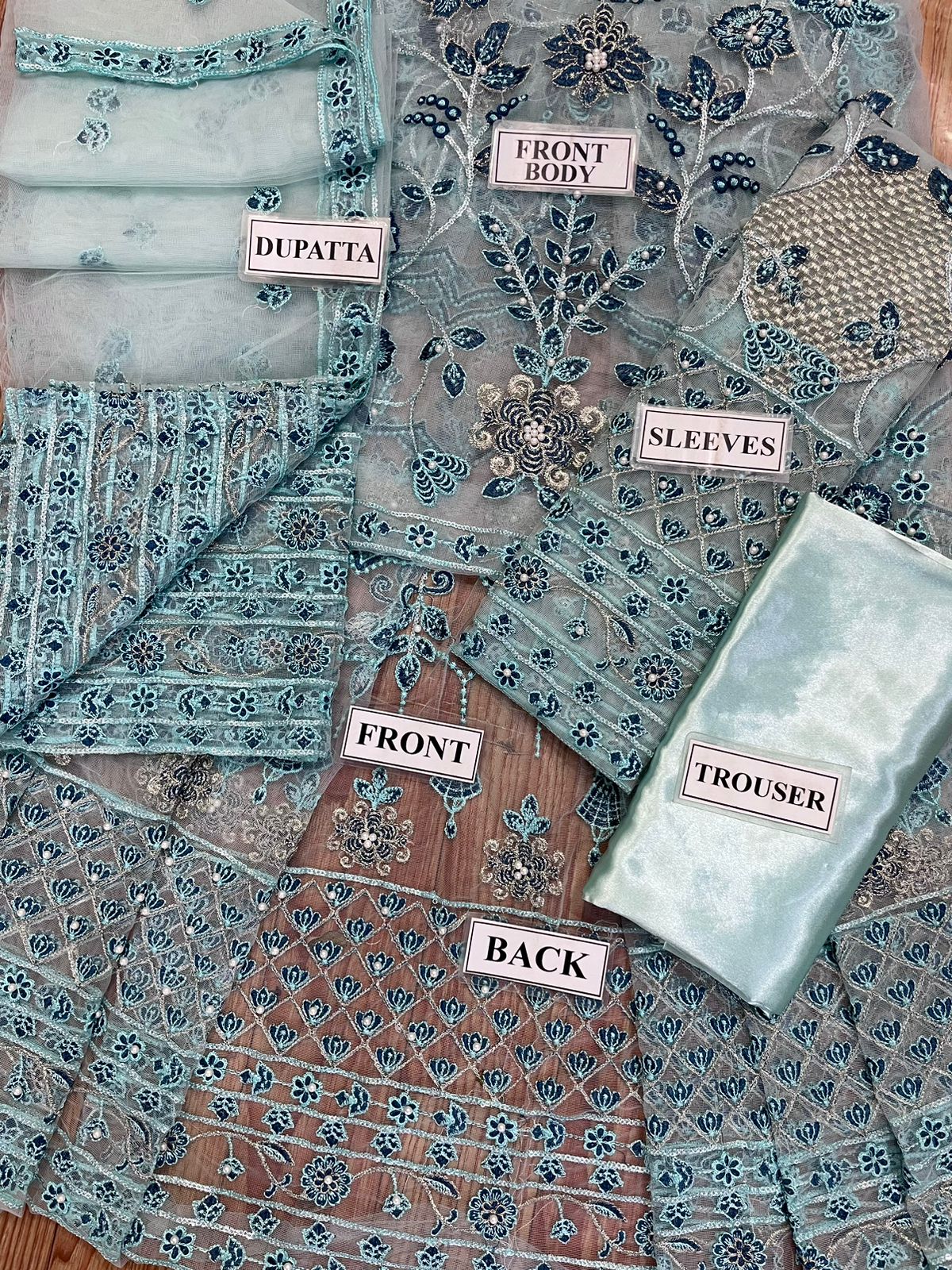 AKBER ASLAM LUXURY WEDDING EMBROIDERED NET MAXI - 3 PC UNSTITCHED